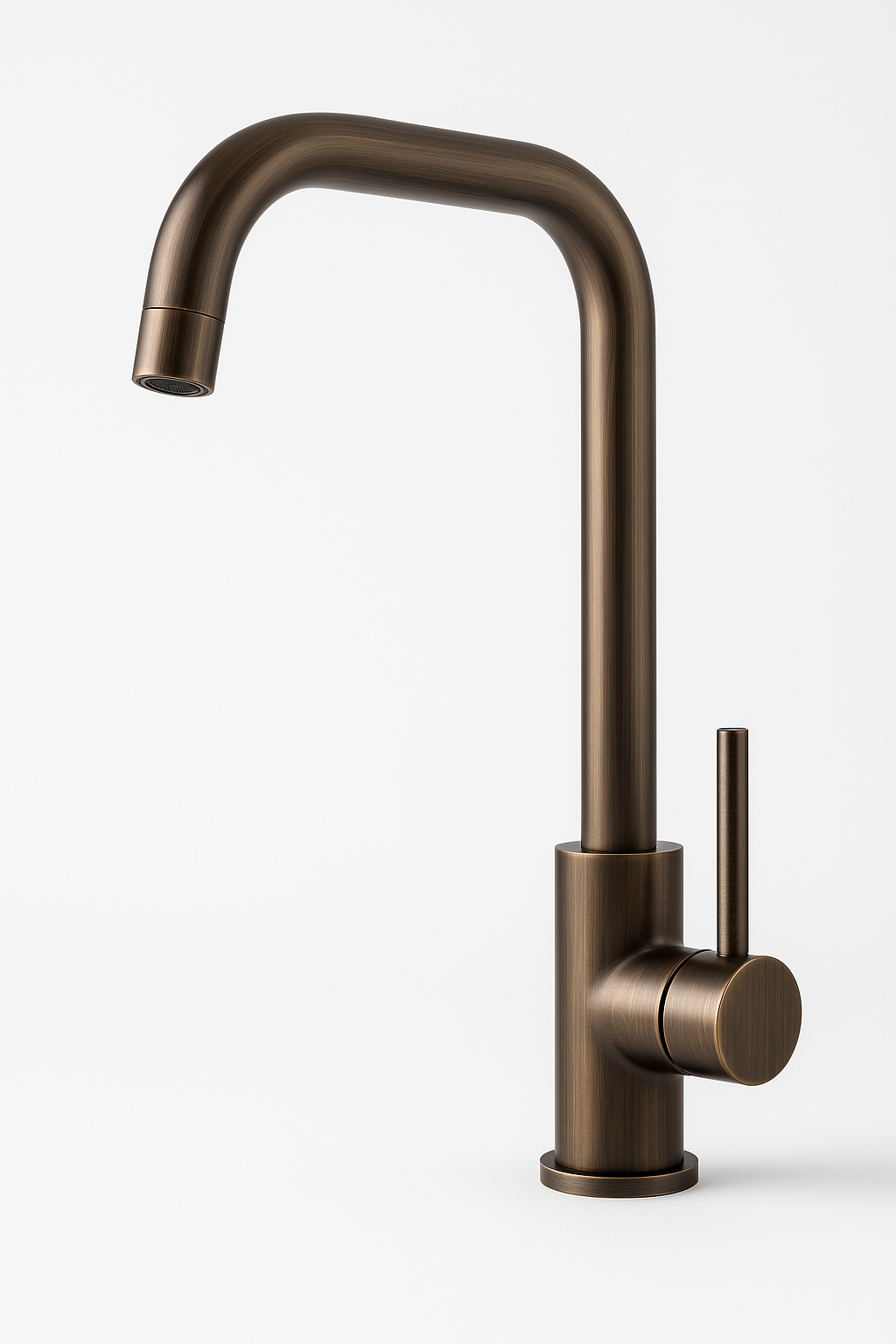 Antique Brass Swan Crane Kitchen Mixer Tap